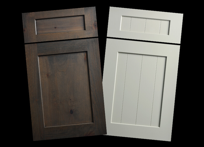 Dura Supreme's Carson door style (left)  and Carson V-Groove door style (right)