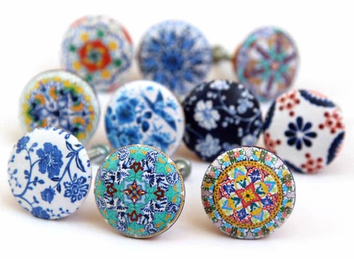 Cabinet Drawer Pulls Made From Decoupage