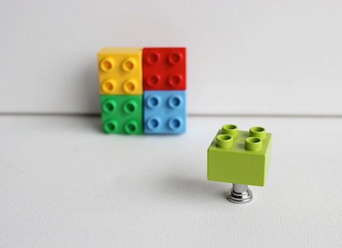 Cabinet Drawer Pull Made From Legos
