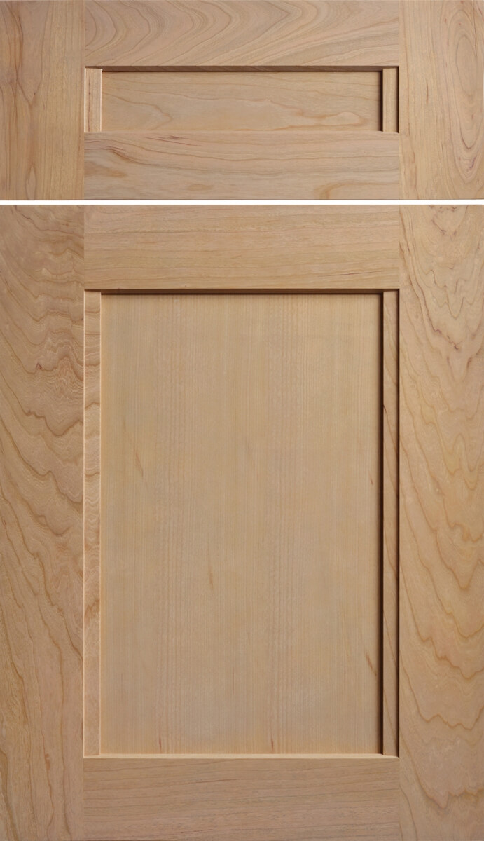 Dura Supreme's Avery Door Style finished in a light, raw, Coriander stain on cherry wood