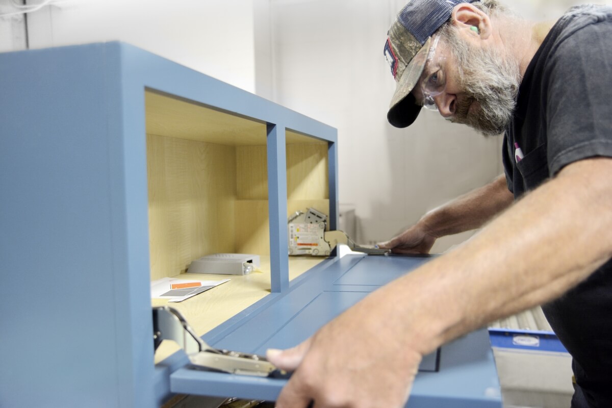 Our Dura Supreme cabinetry builder team carefully constructs each and every cabinet.