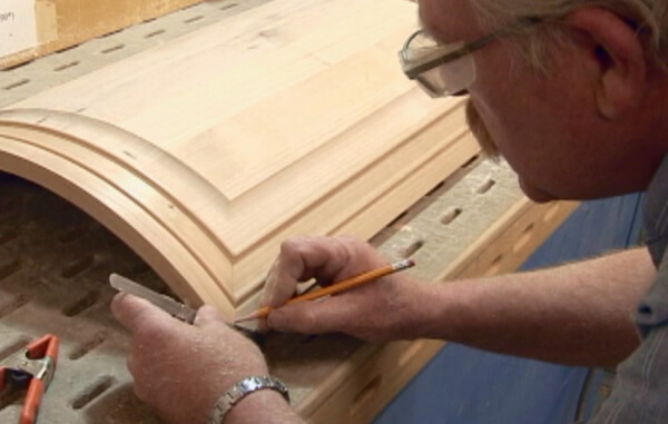 Our beautiful curved wood doors are hand-crafted one at a time.
