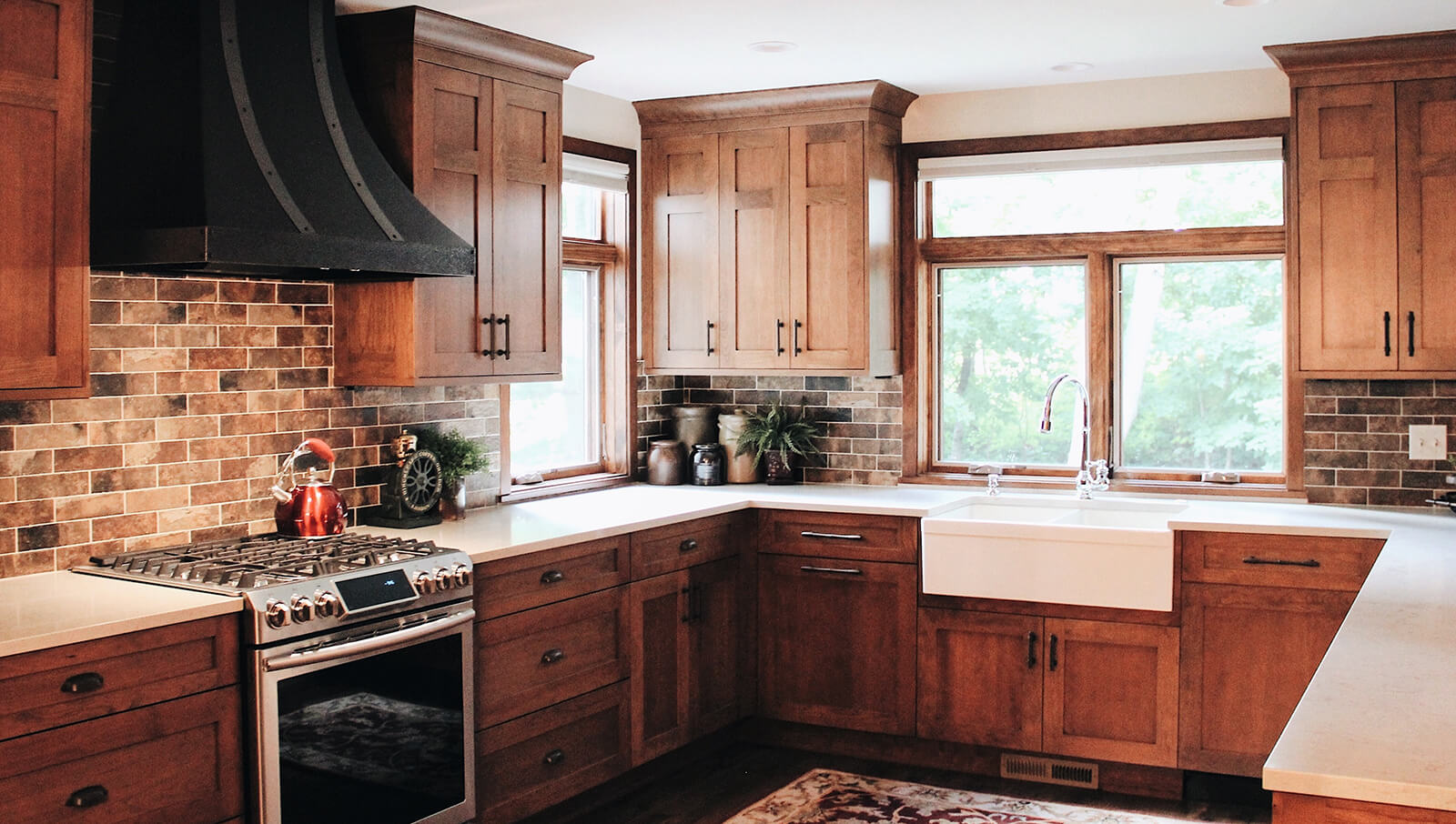 A luxury Craftsman style kitchen remodel with arts & crafts inspired decor and details.
