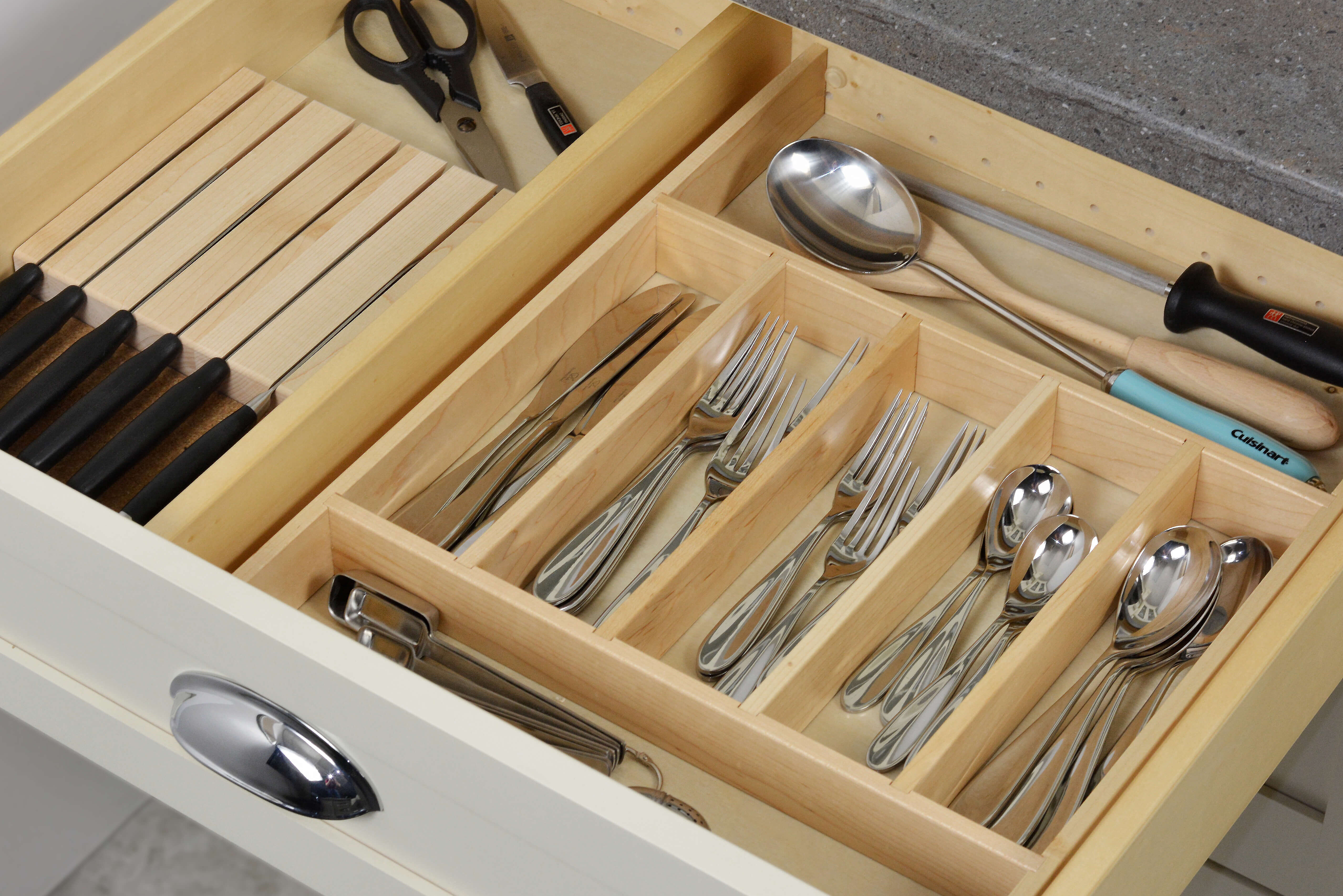 Cutlery Divider Tray and Knife Holder Combo