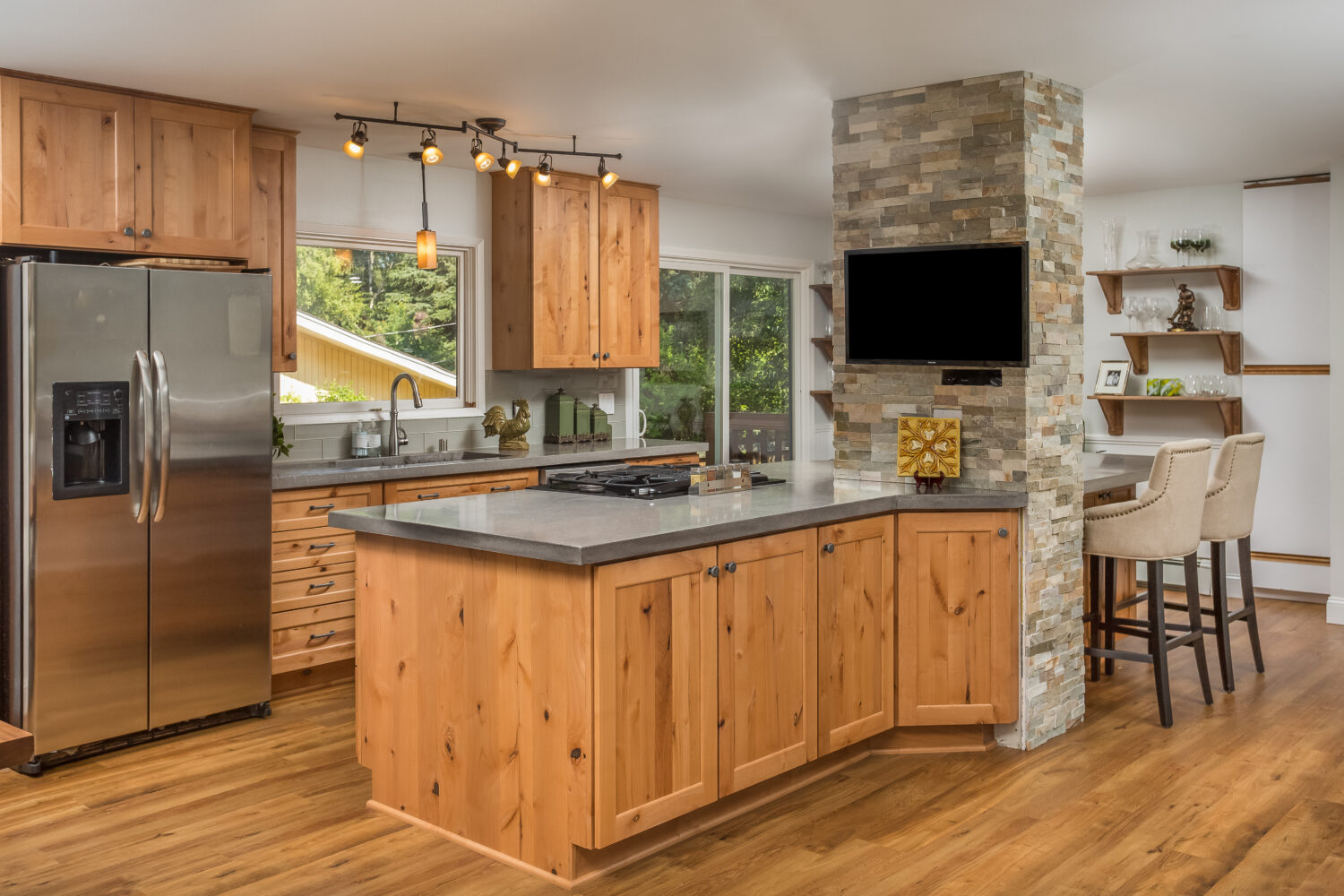 knotty alder wood kitchen design