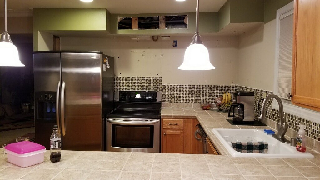 Kitchen transformation story. Before photo of the kitchen before the kitchen remodel.