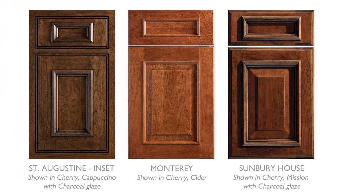 A collection of cabinet doors by Dura Supreme that work great in a tropical kitchen design with traditional West Indies styling.