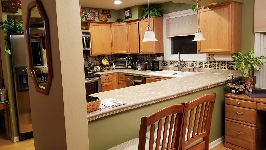 Before photo of the kitchen remodel project on the Wisconsin Lake home.