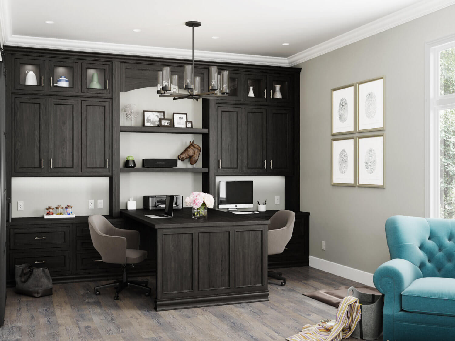 Dramatic Onyx Home Office - Dura Supreme Cabinetry