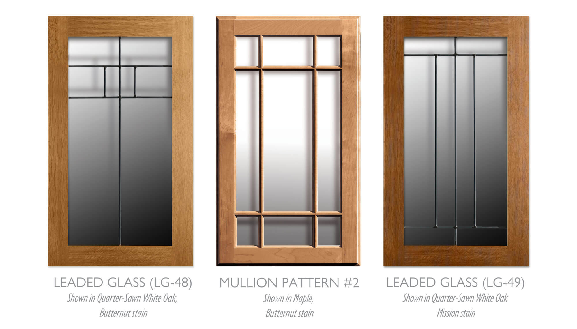 Craftsman styled cabinet door to use as accents and glass framed doors.