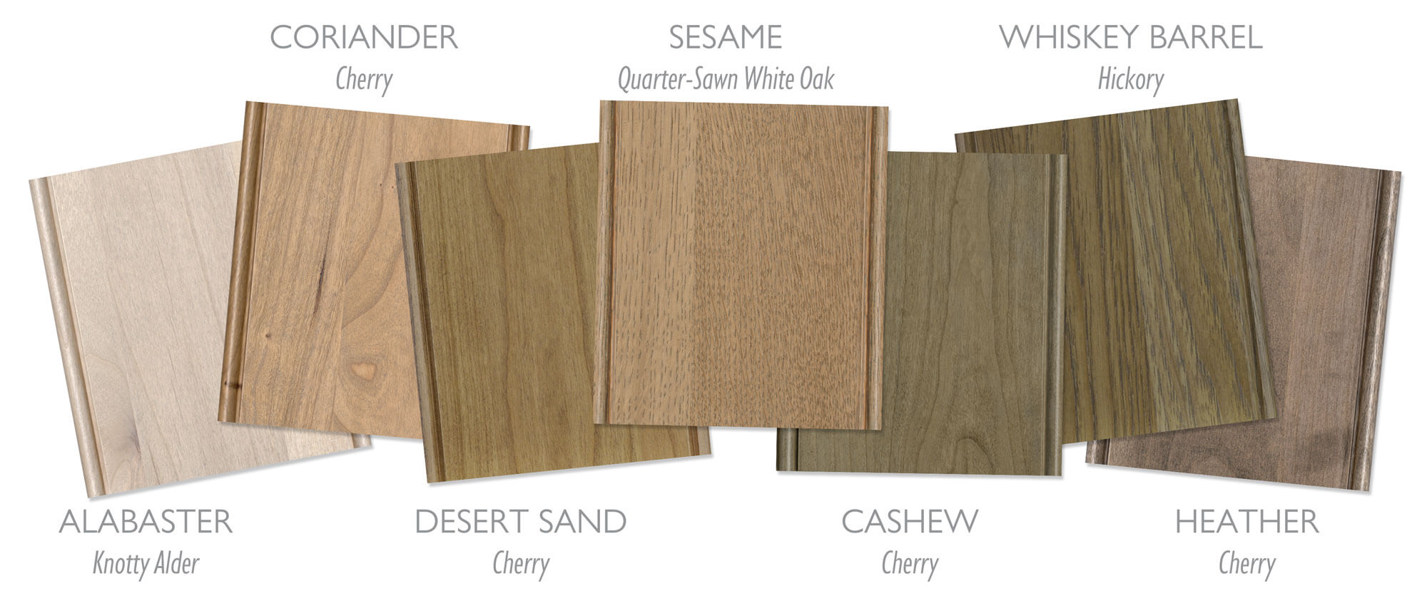 Raw, true-brown stain colors by Dura Supreme Cabinetry.